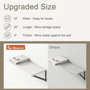 Fun Memories 20 Inch Floating Shelves for Wall, White Bathroom Shelves Set of 2, 10 Inch Deep Wall Shelf for Bedroom, Kitchen, Large Home Decor Shelves Farmhouse Storage Shelf by CozyNest Decor