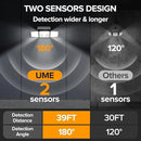 UME Solar Outdoor Lights - 3000 Lumen, 7000K, 152 LED Super Bright Motion Sensor Flood Lights with 2 Sensors, IP65 Waterproof, 270 Wide Angle, 3 Modes for Garden & Patio by GreenHaven Gardens