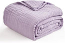 EMME Cotton Throw Blanket for Couch Soft Airy Muslin Bed Blankets Lightweight Breathable Blanket All Season Gauze Blanket, Lavender by CozyNest Decor