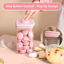 Ankou Airtight Food Storage Container - 7 Pcs One Button Handy Container Stackable Food Containers for Snacks Candy Salt Herbs Spices Coffee Bean Formula Popcorn BPA-Free Tight Seal by TinyTreasures Baby Boutique