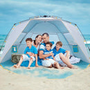 WolfWise 6-7 Person Easy Up Beach Tent UPF 50+ Portable Instant Sun Shelter Canopy Umbrella with Extended Zippered Porch, Blue by TinyTreasures Baby Boutique
