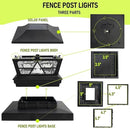 TW SHINE Solar Post Cap Lights 6 Pack, 2 Modes Fence Post Solar Powered Lights Outdoor Waterproof for 4x4 5x5 6x6 Wood Posts Warm White/Cool White for Yard, Garden, Porch, Deck, Patio Decor by GreenHaven Gardens