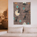 ICMOLYYENLO Boho Medieval Cat Tapestry, Abstract Atomic Starburst Geometric Aesthetic Art Wall Hanging For Bedroom Living Room Dormitory 60x60 Inches by CozyNest Decor