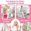 Easy Storage Potty Training Seat with Ladder, Adjustable Step and Toilet Seat Height, Easy-Grip Handles for Climbing, Foldable Portable Toddler Toilet Trainer, Perfect for Small Bathrooms by TinyTreasures Baby Boutique