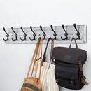 Coat Rack Wall Mount, Wooden Heavy Duty Coat Rack for Wall,8 Triple Coat Hanger Hooks for Hanging Coats,Jacket,Hat,Clothes (Grey White, 8 Hooks) by CozyNest Decor