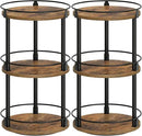 Spice Rack, Set of 2 Lazy Susan Organizer, 3-Tier Turntable Organizer For Cabinet, Compact and Versatile, for Kitchen Countertop, Rustic Brown SR23L2BR by CozyNest Decor