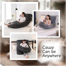 Pregnancy Pillow, Full Body 57 Inch Maternity Pillow with Removable Washable Cover - Sleep Support for Legs, Back, Neck, Shoulder, HIPS, Belly for Pregnent Women, Black Grey Velvet Cover by TinyTreasures Baby Boutique