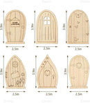 AUEAR, 24 Pack Fairy Door Miniature Wooden Garden Doors Windows Unfinished Window Accessories Mini House DIY Craft for Wall Home Party Decoration (6 Styles) by GreenHaven Gardens