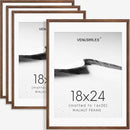 18x24 Poster Frame Set of 4 Natural Solid Walnut Photo Frames with 16x20 Removable Mat Wall Hanging Large Handcrafted Frame with HD Plexiglass Wall and Tabletop Display Large Picture Frame by CozyNest Decor