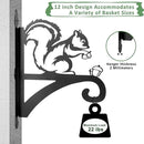 ATKKE Hanging Plant Bracket Hangers Indoor Iron Wall Mount,11” Squirrel Silhouette Ornamental Iron Hangers Hookers for Flower Pot Lantern Bird Feeder Wind Chimes by GreenHaven Gardens