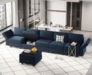 Belffin Modular Velvet Sectional Sofa with Chaise Lounge Sectional Sleeper Sofa with Storage Chaise Bed Couch for Living Room Blue by CozyNest Decor