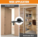 Magnetic Auto-Lock Invisible Door Lock - Single-Sided Hidden Design, Hidden Handle & Mini Keyhole, Aluminum Alloy for Bookshelf Doors/Invisible Doors/Secret Rooms (1, Black) by TinyTreasures Baby Boutique