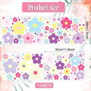 Glow in The Dark Y2k Cute Flowers Wall Decals，Glowing Luminous Colorful Floral Wall Stickers Colorful Removable self-Adhesive Preppy Hippie Stickers for Girls Bedroom by CozyNest Decor