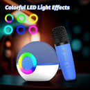 goopow Mini Karaoke Machine Speaker for Kids Adults, Portable Bluetooth Microphone Song Toys with LED Light, Best Chritmas Birthday Festival Gift for 3 4 5 6 7 8+ Year Old Girls Boys (Blue-2MIC) by TinyTreasures Baby Boutique