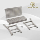 Psilvam Garden Bench, 2-Person Poly Lumber Patio Bench, All-Weather Outdoor Bench That Never Rot and Fade, Memorial Bench, Suit for Garden, Porch and Park(Grey) by GreenHaven Gardens