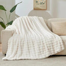 NEWCOSPLAY Faux Fur Throw Blanket Ivory Bubble Blanket Thick Warm Soft for Couch Sofa Bed 550GSM (Ivory, Throw(50"x60")) by CozyNest Decor