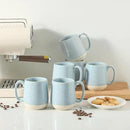 Hasense Porcelain Coffee Mugs Set of 6, 15 Ounce Large Ceramic Coffee Cups Set with Handle for Latte, Tea, Cocoa and Hot Chocolate, Sky Blue Coffee Mugs for Men and Women, Microwave Safe by CozyNest Decor