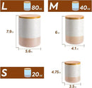 Yangbaga Canister Sets for Kitchen Counter, 40 OZ Large Ceramic Food Storage Jars with Airtight Wood Lids, Large Kitchen Canisters for Coffee, Sugar, Tea, Flour, Spice Visit the Store by CozyNest Decor