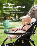 Gaiatop Oscillating Baby Stroller Fan with LED Night Light, 4 Speeds Cooling Rechargeable 360° Rotate Clip On, Battery Operated Small Portable Fans for Car Seat Crib Treadmill Travel by TinyTreasures Baby Boutique