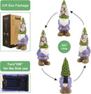 Nacome Solar Garden Outdoor Statues Gnome with Succulent and 7 LED Lights - Lawn Decor for Patio, Balcony, Yard Ornament - Unique Housewarming Gifts by GreenHaven Gardens
