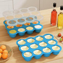 Samuelworld Baby Food Storage Container, 12 Portions x 2.5oz - BPA Free Silicone Freezer Tray with Clip-On Lid for Breast Milk Storage, Homemade Baby Food, Vegetable & Fruit Purees - Blue by TinyTreasures Baby Boutique