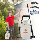 2Gallon/7.56L Pressure Sprayer - Multi-Use Pump Mister for Garden, Lawn & Home with 2 Nozzles, Shoulder Strap & Gloves - Ideal as Weed, Plant & Water Sprayer by GreenHaven Gardens