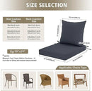 24x24 Inch Outdoor Cushions for Patio Furniture Set of 2, Waterproof Outdoor Chair Cushions w/Fade-Resistant, Removable & Machine-Washable Covers, Deep Seat Sofa/Couch Pads Replacement, Dark Grey