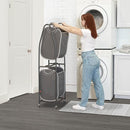 Neatfreak - 2 Tier Laundry Sorter - Laundry Hamper With Wheels & 2 x Laundry Basket Tote Bags For Dirty Clothes, Towels, Blankets, Bathroom Storage & Laundry Room Organization by CozyNest Decor