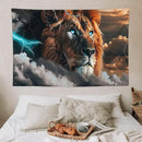 Lion Tapestry Lion Tapestries Christian Fabric Wall Hanging Aesthetic Space Indoor Outdoor Wall Art Tablecloth Bedspread for Bedroom Dormitory Living Room Home Decor 40"x60" by CozyNest Decor