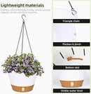 QCQHDU 2 Pack Hanging Planters for Indoor Outdoor Plants, 10 Inch Hanging Baskets Flower Pots with Reservoir Tray & Visible Water-Level by CozyNest Decor