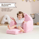 Toddler Chair,Sherpa Bear Kids Chair,Toddler Couch Fold Out,Children Reading Chair,Flip Out Kids Couch,Toddler Sofa Convertible for Age 1-3(Pink Bear) by TinyTreasures Baby Boutique