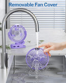 SWEETFULL Portable Clip on Fan - Battery Operated Stroller Fan, 4000mAh Small Rechargeable Fans with LED Display, 4 Speeds, Mini Personal Cooling Desk Cooler for Golf Cart Travel Camping Gym (Purple) by TinyTreasures Baby Boutique