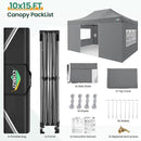 COBIZI 10x15 Heavy Duty Pop up Canopy Tent with 4 sidewalls Commercial Outdoor Canopy Wedding Party Tents for Wedding All Season Wind & Waterproof Gazebo with Carry Bag, Gray(Frame Thickened) by GreenHaven Gardens