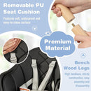 BABY JOY Baby High Chair, 6 in 1 Convertible Wooden High Chair for Babies & Toddlers with Adjustable Legs, Double Removable Tray, Safety Harness & Waterproof PU Cushion (Black) by TinyTreasures Baby Boutique