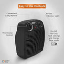 Comfort Zone Indoor Space Heater with Adjustable Thermostat, Fan Forced, Electric, Overheat Protection, Safety Tip-Over Switch, Energy Efficient, Ideal for Home, Bedroom, & Office, 1,500W, CZ45EBK by CozyNest Decor