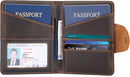 Real Leather Wallet Functional RFID Bifold Passport Holder Travel (Dark Brown) by TinyTreasures Baby Boutique