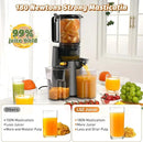 Cold Press Juicer, Juicer Machines with 5.4" Wide Feed Chute for Juice Extractor, Professional Slow Masticating Juicer for Whole Vegetables & Fruits with High Juice Yield, Easy to Clean (Black) by CozyNest Decor