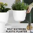 Plant Pots 12/10/9 inch Set of 3, Flower Pots with Multi Mesh Drainage Holes, Large Planters for Indoor Outdoor Garden Plants and Flowers. (White) by GreenHaven Gardens