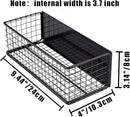 Magnetic Basket, Magnetic Shelf for Fridge, Magnetic Spice Rack Wire Mesh Magnetic organizer Holder Accessories for Office Kitchen Classroom Storage, Black-High, 9.44" x 4" x 3.14" by CozyNest Decor