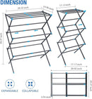 APEXCHASER Clothes Drying Rack, 3-Tier Laundry Drying Rack for Clothes, Expandable Metal Clothing Dryer, Collapsible Towel Rack, Air Drying Rack, Graphite by TinyTreasures Baby Boutique