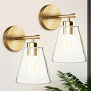 Hamilyeah Gold Wall Sconces Set of 2, Bathroom Sconce Lighting Fixtures, Modern Industrial Sconces Wall Lighting Indoor, Brass Wall Lamps for Bedroom Living Room Kitchen Over Sink Hallway by CozyNest Decor