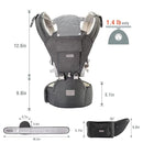 Baby Carrier, 3-in-1 Baby Carrier Newborn to Toddler with Hip Seat (Ergonomic M Position) for 0-36 Month/7-45lbs, Adjustable Size for Enhanced Lumbar Support, Perfect for On-The-go, Grey by TinyTreasures Baby Boutique