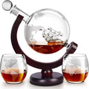 Whiskey Decanter Sets for Men, Whiskey Decanter Globe Set with 2 Etched Globe Whisky Glasses for Liquor, Bourbon, Cocktails, Vodka, Scotch liquor decanter Sets - 850ml by CozyNest Decor