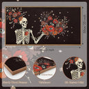 KAIRNE Halloween Skeleton Wall Art,Gothic Skull Canvas Set of 1(40”x20”),Romantic Spooky Floral Botanical Print,Scary Skull Painting,Horror Halloween Wall Art for Living Room Bedroom Goth Party Decor by CozyNest Decor