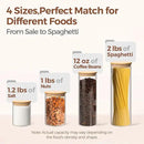 ComSaf Glass Food Storage Jars Set of 6, Clear Glass Storage Containers with Lids, Canisters Sets for the kitchen, Spaghetti, Pasta, Flour, Nuts, Oat, Coffee and Sugar Container, Pantry Organization by CozyNest Decor