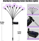 Solar Garden Lights – 16 LEDs Solar Firefly Lights, Purple Swaying Lights Outdoor Waterproof, 2 Pack 8 Heads Garden Decorative for Yard Patio Pathway Lawn Decorations by CozyNest Decor