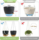 Self Watering Hanging Planters 10 inch, 2 Pack Hanging Flower Pots for Indoor Outdoor Plants, Hanging Baskets with Drainage Holes & 2 Kinds of Plant Hangers for Garden Home Decor, Black Brown by GreenHaven Gardens