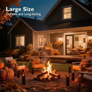 Homemory 4"x12" Black Flameless Candles, Halloween Candles, Outdoor Waterproof Flameless Candles with Remote and Timers, Gothic, Battery Operated LED Pillar Candles, Won't Melt Plastic, 2Pack by CozyNest Decor