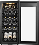 Wine Cooler Refrigerator 18 Bottles, Small Wine Fridge Mini Wine Fridge Countertop with Glass Door Wine Cellars for Red Wine, Champagne, Dry White Wine, Sparkling Wines by CozyNest Decor
