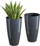 QCQHDU 21 inch Tall Planters for Indoor & Outdoor Plants, 2 Pack Sturdy Plant-Flower-Tree Pots for Front Porch Patio Deck Living Room Decor by GreenHaven Gardens